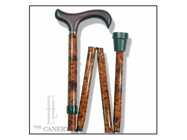 Burled Wood effect Extra Long Folding Travel Cane