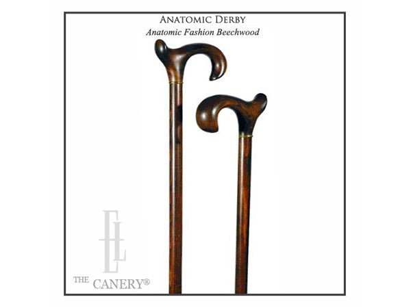 Beech Wood Derby Cane with Contoured Anatomic Derby Handle