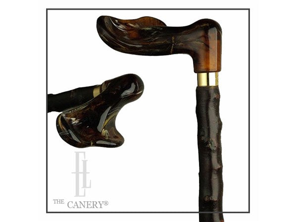 Blackthorn Walking Cane with Amber Palm Grip