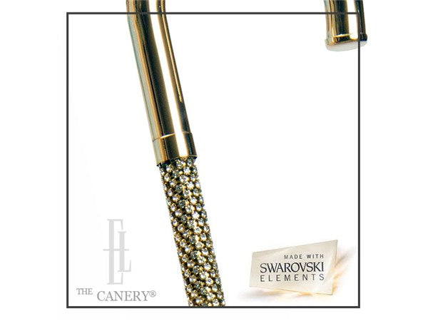 Polished Crook Cane with Swarovski Elements Encrusted Shaft