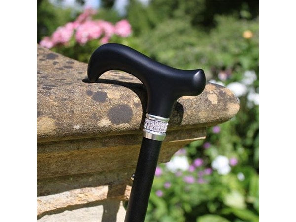 Crystal Collar Adjustable and Folding Travel Cane