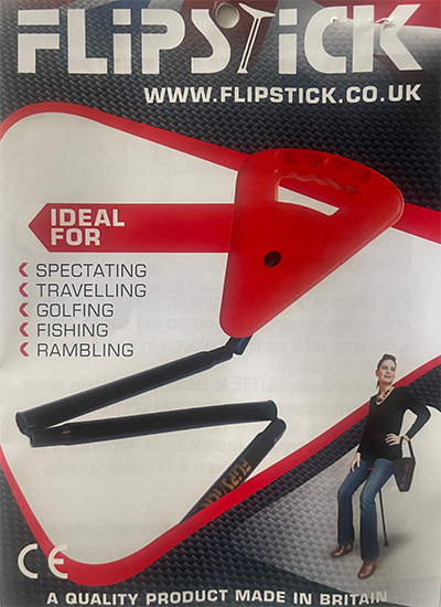 Foldaway Flipstick Seat with travel pouch