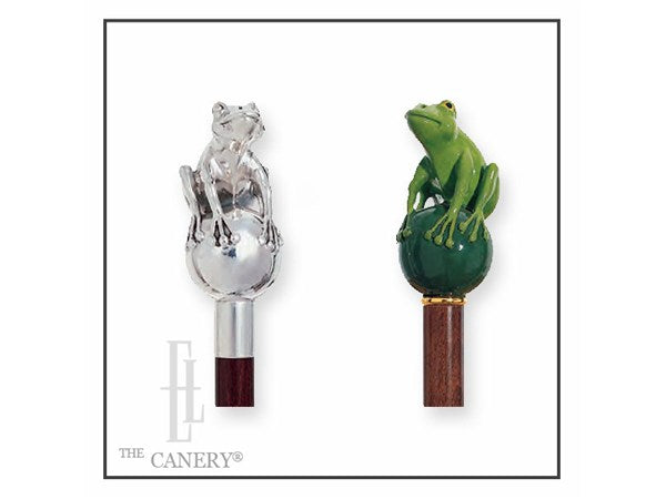 Frog Prince Walking Cane .925 Silver or Hand Painted