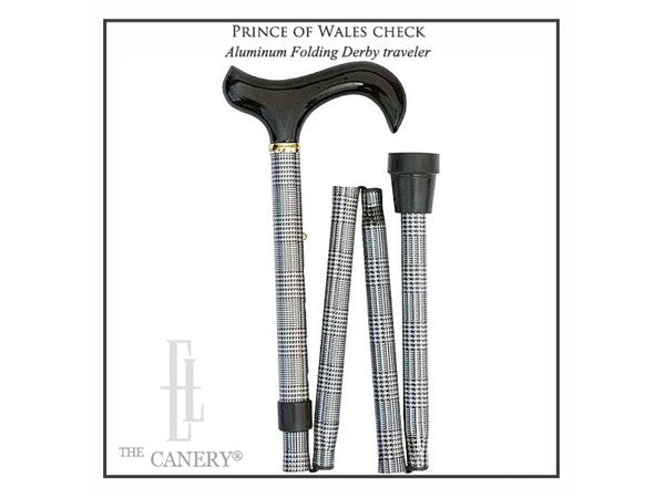 Prince of Wales Check Pattern Travel Cane