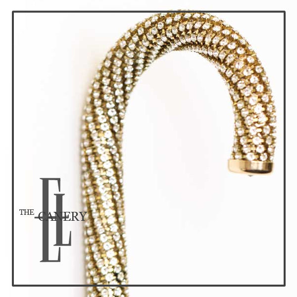 Gold Crook Cane Encrusted with Swarovski Elements