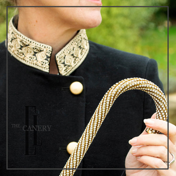 Gold Crook Cane Encrusted with Swarovski Elements