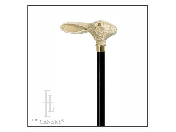 Harvey the Wild White Hare Rabbit Head Cane