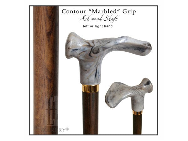 Opulent Contoured Handle Cane with Geniune Ash Wood shaft