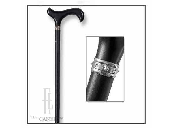 Crystal Collar Derby handle on Black Beech Cane