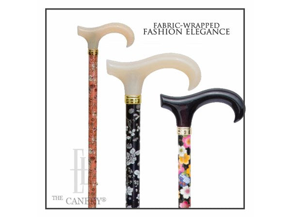 Fabric-Wrapped Fashion Elegance Derby Cane