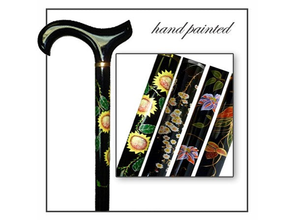 Hand Painted Floral Canes