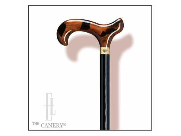 Harvy 2-Tone Exotic Morocco Derby Handle Walking Cane – Maple Wood, European Style, 250 Lb Capacity