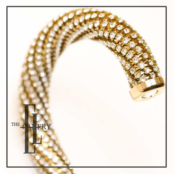Gold Crook Cane Encrusted with Swarovski Elements